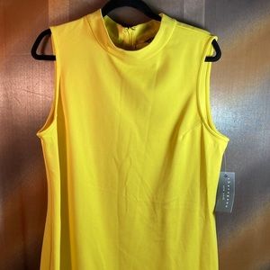 Size 14 Sharagano‎ yellow pencil stretchy dress. 40” chest 36” waist NWT 125